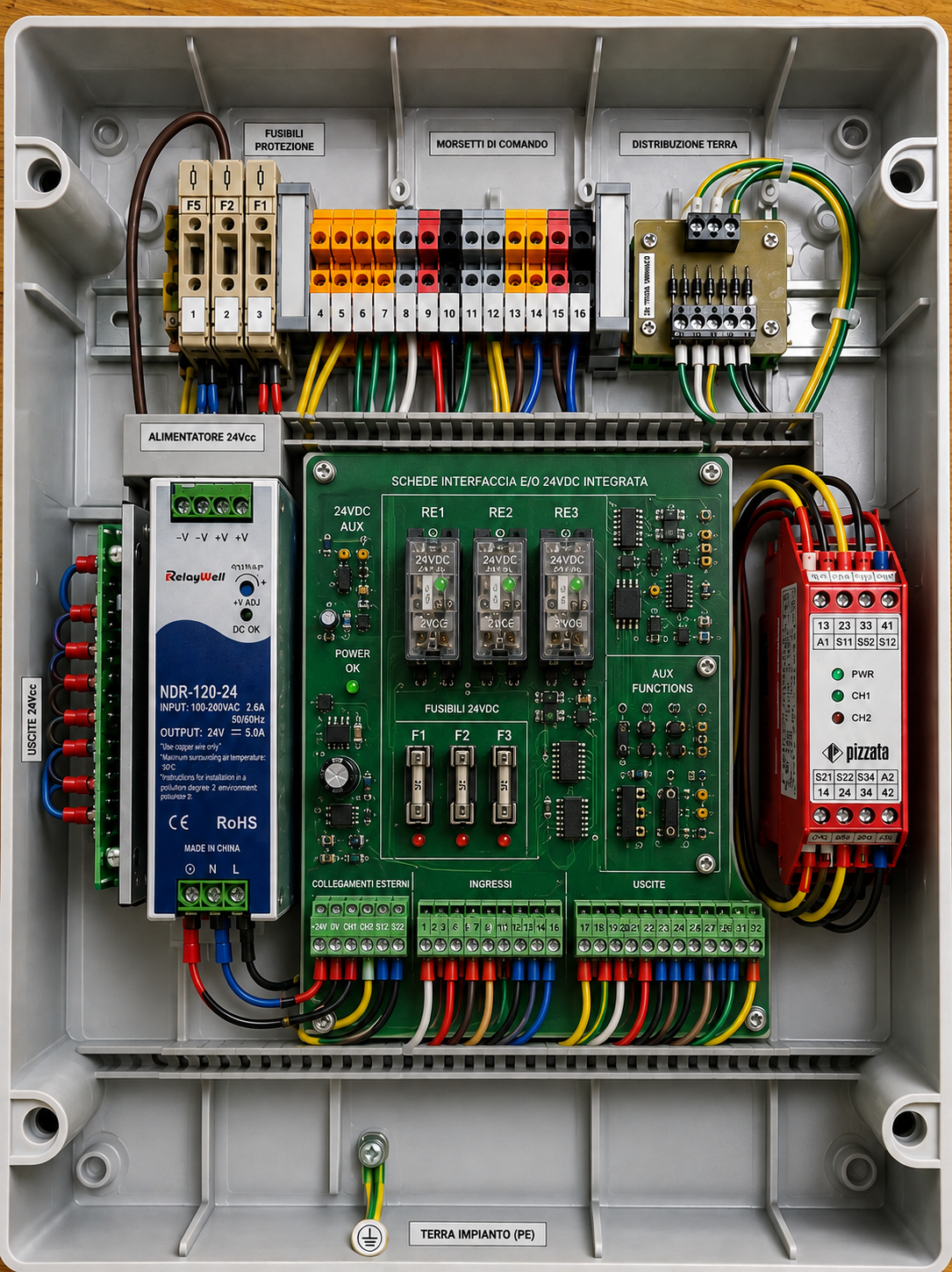 Quadro elettrico durante manutenzione